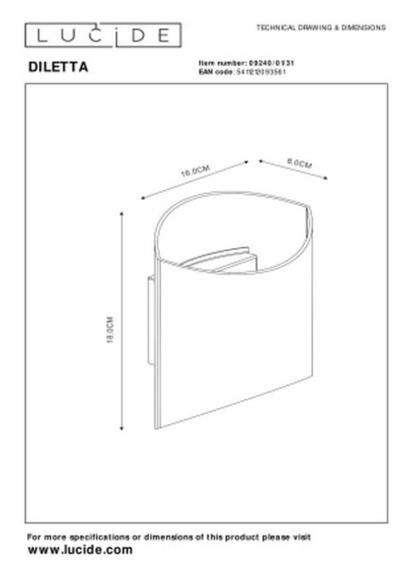 Lucide DILETTA - Nástenné svietidlo - 1xG9 - Biele